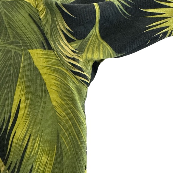 Tommy Bahama Silk Shirt Green Mens XL Tropical Hawaiian Palms Floral Embroidered - Picture 8 of 15